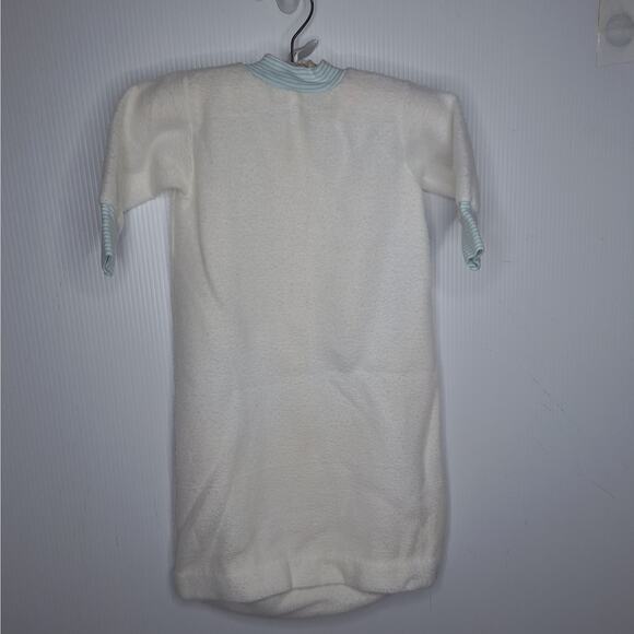Vintage Carter's Fleece Baby Gown Sleep Sack Sleeper Fortrel Puppy Embroidered - Picture 6 of 6